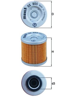 OX805, Oil Filter, MAHLE, 800081675, 874081, 8000B0593, 9150166, AP9150166, 2558800, HU18001, KN154, MH53/1, HU18002