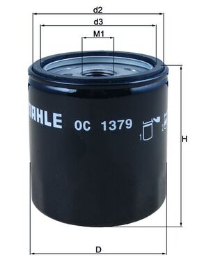 Oil Filter - OC1379 MAHLE - 6373199, 6373199A, 6379899