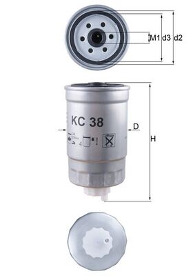 Palivový filtr - KC38 MAHLE - 190662, 5020403, 9947340
