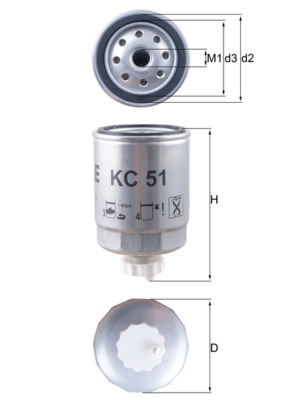 Kraftstofffilter - KC51 MAHLE - 01906, 164036F900, 5018034