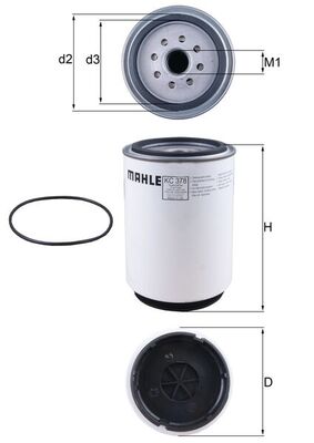 Palivový filtr - KC378D MAHLE - 0007733140, 10044302, 20450423