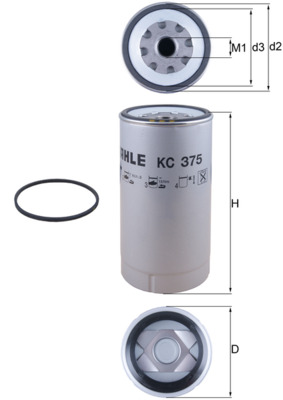 Fuel Filter - KC375D MAHLE - 0004771702, 02113151EZ0130, 1290372