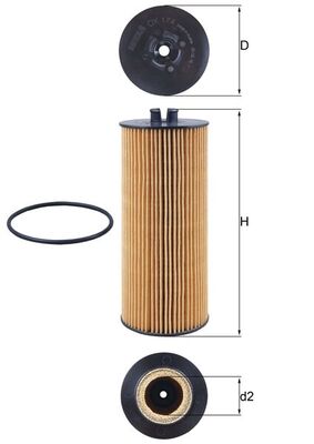 Oil Filter - OX174D MAHLE - 0001801709, 0005459530, 02931095