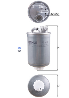 Palivový filtr - KL476D MAHLE - 1118642, 7M0127401A, 1120224