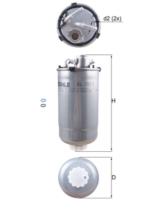 Palivový filtr - KL157/1D MAHLE - 6Q0127400A, 6Q0127400B, 6Q0127401