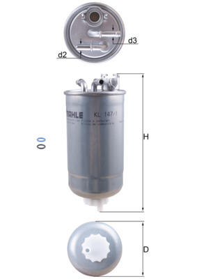 Palivový filtr - KL147/1D MAHLE - 1M0127401, 0450906437, 109115