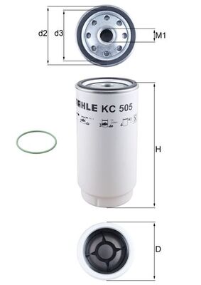 Palivový filtr - KC505D MAHLE - 0501105010, 9604770003, A9604770003
