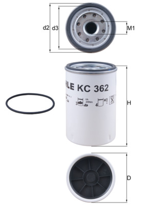KC362D, Fuel Filter, MAHLE, 20480593, 7420514654, 20514654, 7420541383, 20541383, 7420998367, 7420998634, 20998346, 20998367, 20998634, 212239, 2446100, 30069, 33775, 658FS, BF1366-O, F026402118, FP6062, FS19735, H700WK, HDF301, P505982, R260P, SN926030, SP992M, V470006, WK940/32X, P551843, WK940/33X, P559628