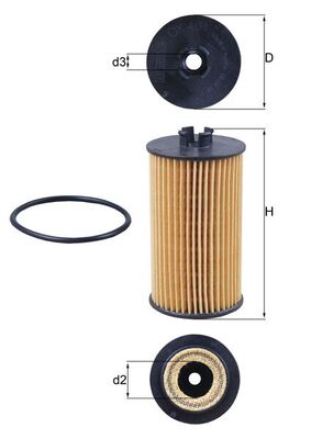 Oil Filter - OX401D MAHLE - 0650172, 55353324, 55594651