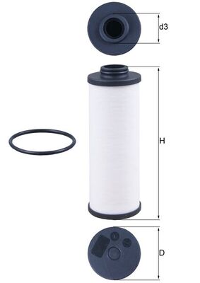Hydraulic Filter, automatic transmission - HX186D MAHLE - 0B5325330A, PAC325330, WHT005499A