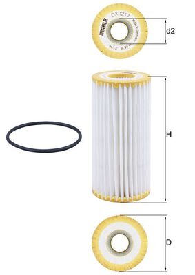Olejový filtr - OX1217D MAHLE - 06K115466, 06L115562, 95811546600