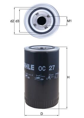 OC27, Oil Filter, MAHLE, 00568440, 01161934, 0611049, 1470483, 250522, 309944, 5001846638, 5011422, 5502094, 6002115213, 81055016007, PE68016093, 01174419, 0568440, 1161934, 4134287, 6002115214, 611049, A830X6714MA, G250522, 1173482, 661049, 1902136, 1174419, A1,2H4123, 00406113, 0451203220, 049809, 12.19.08/110, 128964