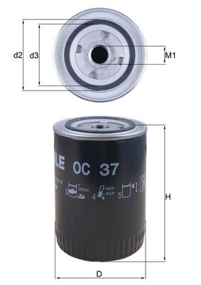 OC37, Ölfilter, MAHLE, 0000060507213, 0001472250, 0009830600, 0022714000, 02100284, 1000000322, 14417048M1, 1447048V1, 20501K1470, 254037, 25403711, 26540242, 2654403, 2654404, 3118119R1, 3725230, 3917694, 41150065A, 440054069, 484074, 5568656314, AEU2218, AEU2218EVA, P2654403, 0060507213, 07520520, 1447048, 22714000, 25403711/1, 2654405