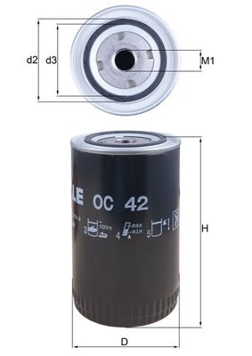 OC42, Olejový filtr, Filtr olej., MAHLE, 0000800013, 0001472220, 0003563603, 0075065702, 02/100073, 061115561, 1034065M91, 10A30280, 1447031, 152089X800, 1565204, 2654407, 3214797R1, 3976603, 41150066A, 524136754, 5C1791, 740911, 75065702, 7984717, 86055006005, ABP/N10GLF699, AHM2007, PK2654407, Y03739205, 0011372750, 02/100073A, 1447031M1, 152089X80A, 2654411