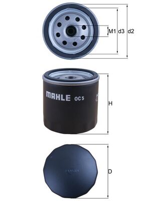 Olejový filtr - OC5 MAHLE - 0012851491, 065149960, 110963