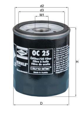 OC25, Olejový filtr, Filtr olej., MAHLE, 11421250534, 1220338, 142948872, 5000480, 9042175040, 93156186, 9Y4492, 11421256850, 122B338, 5009088, 52706, 11421258038, A730X6714AA, 11421258039, A810X6714NA, 11421267597, EFL163, 11421272604, EFL84, 11421276850, 11421278059, 11429055001, 11429057382, 11429061197, 1250534, 1258038, 1258039, 1267597, 1276850, 1278059
