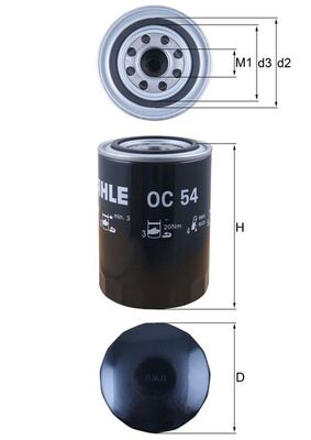 OC54, Ölfilter, MAHLE, 11421304423, 7984992, 91110775400, 11421308588, 91610775400, 1304423, 93010776400, 1308588, 93010776401, 0451104066, 2046, 2311002, 51283, AZL055A, BT292, FO67, FOE064, FT4653, L30260, LS939, MTW16, OP657, OP-FOF40165, PH2819, PH2842, S7600R, SO7023, VY2115, W940/29, X47