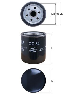 OC84, Olejový filtr, Filtr olej., MAHLE, 11421256850, 11421258039, 11421276850, 11421278059, 11429057382, 1258039, 1276850, 1278059, 9057382, 0451103050, 056OS, 17.33.02/110, 51374, B228, DO217, FCO201, FT4756, H90W04, PH2816, SO128, W712/6, 50013056, L10183, P3050, PH3816, L17201, PC201, PER183, PER50