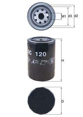 OC120, Olejový filtr, Filtr olej., MAHLE, 0003082671, 1012020, 1521332431, 1560024020, 1560187105, 25011623, 5002535, J1560133021, 1012020-E00, 1560039015, 1560187109, 25012652, 3082671, 5016961, 1560071010, 5022796, 6437982, 1560122010, 6437983, 890X6714DA, 1560133010, A760X6714LA, 1560133020, D1PJ6714A, 1560133021, D1PZ6731A, 1560924010, EFL119, 0451103032, 2048
