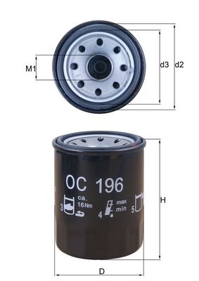 OC196, Olejový filtr, Filtr olej.OC 196, MAHLE, 00308662667, 0649013, 1109AC, 1230A105, 1520831U0A, 3396825, 3803268, 6000605218, 8941494180, 90485456, 90485457, G6Y014302A, PW510577, 0649014, 1109AE, 1230A151, 1520831U0B, 30866266, 4163333, 6000611028, 89425111011, 90511146, HE1923802, PW510577E, 0649020, 1109CG, 1230A152, 152089E000, 30866266-7, 8943687270