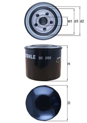 OC205, Oil Filter, MAHLE, 04494477, 0650306, 11966035150, 1524132092, 15400PR3000, 2630011200, 3252732, 4295633, 93156093, 94430411, AM101378, AM1514302, D001445, PW510253, 1524132093, 2630035014, 3252742, 4186165, 4317086, 5650304, 94456741, AM15143029A, MD069982, 1524132099, 4318006, 4494477, 5021023, 5650327, 97167973, B6Y014300