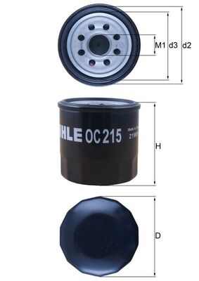 Oil Filter - OC215 MAHLE - 152084A00A, 1560181402, 1560197202