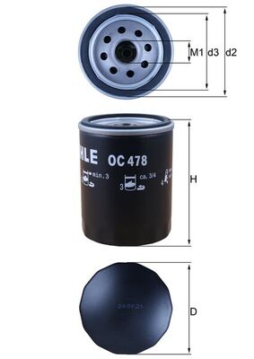OC478, Oil Filter, MAHLE, 9091503005, 90915-YZZD4, 9091520002, 9091520004, 90915YZZB7, 90915YZZD4, 90915YZZJ4, 0986452044, 1150105020, 23.477.00, ADT32114, B1405, BFO4056, FT1516A, FT5951, J1312015, JFO218S, PH5299, T102014, V700016, VFL346, VY2156, W712/83, Z1319, FLF539, P2044