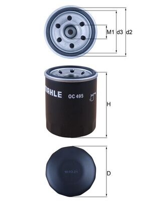 OC495, Olejový filtr, Filtr olej., MAHLE, 0001802810, MR984204, A0001802810, 0451103372, 15559, 2347900, 32143220004, 62524, ADC42118, EOF185, FO591, H97W11, J1315026, LS287, SP1094, V301338, W67, WL7134, Z560, ADM52107, P3372