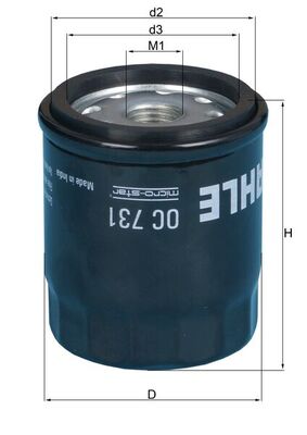 Olejový filtr - OC731 MAHLE - 483727, 82365R, 82635R