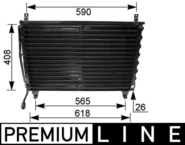 Condenser, air conditioning - AC167000P MAHLE - 1268302470, 1268302670, A1268302470
