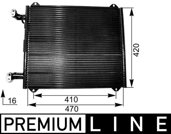 Condenser, air conditioning - AC251000P MAHLE - 8Z0260403B, 8Z0260403C, 8Z0260403D