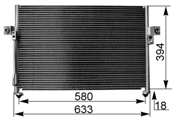 Condenser, air conditioning - AC262000S MAHLE - 976064A000, 976064A001, 976064A002