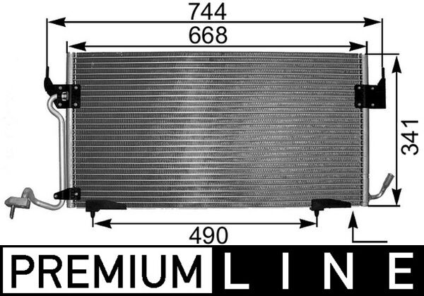 Condenser, air conditioning - AC341000P MAHLE - 6455AW, 6455.W2, 6455W2