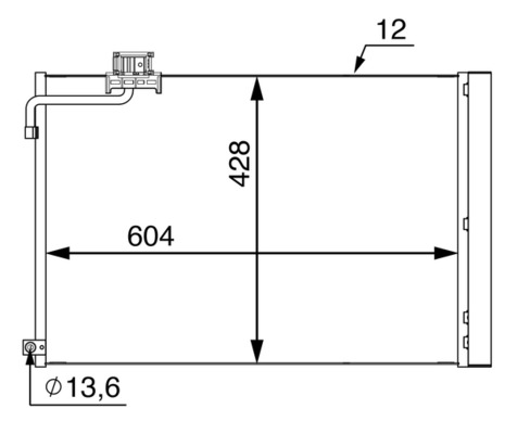 AC51000S, Condenser, air conditioning, MAHLE, 1975000054, A1975000054, 107660, 11025129, 122043N, 260423, 30005775, 350214, 43699, 940414, DCN17064, MS5775D