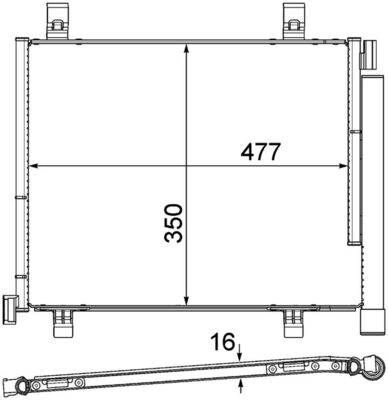 AC747000P, Kondenzátor, klimatizace, Klimatizace různé, MAHLE, 1S0816411, 1S0820411B, 1S0820411F, 1S0820411G, 1S0820411H, 1S0820411J, 1S0820411K, 042025N, 08103103, 1986AD2086, 350045, 43505, 58005327, 725M31, 814168, 888-0400540, 940254, AC838175, CF20213, DCN32023, VG201C002, VW5327, M730060A, VN5327D, VNA5327D