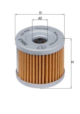 Oil Filter - OX406 MAHLE - 16510-05240, 1651005240, 1651005240000