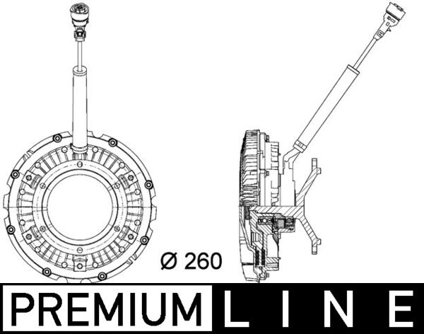 CFC90000P, Spojka, větrák chladiče, Chladič, MAHLE, 0002007722, A0002007722, 0119252, 0342340019, 138062N, 200.189, 49053, 49070, 7033415, 86085, MEC285, VF119004