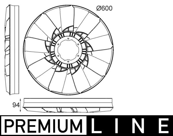 Fan Wheel, engine cooling - CFW52000P MAHLE - AL160126, 448034N, 8521604