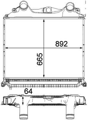 CI121000P, Chladič turba, Chladič turbodmychadla, MAHLE, 81061300204, 81.06130-0233, 81061300199, 81.06130.0217, 81061300217, 81.06130.0233, 0737.3007, 267009N, 30204, 97048, IC139004, MN4056