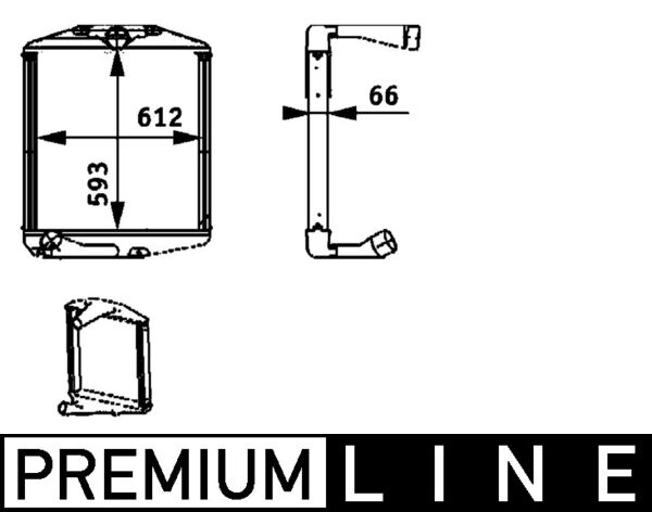 CI126000P, Chladič turba, Chladič turbodmychadla, MAHLE, 0005010556095, 5010556095, 503652854, 467018N, 961551, RE4146