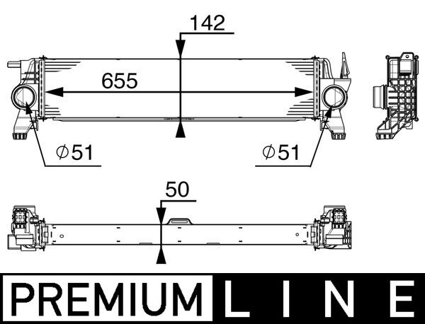 CI153000P, Chladič turba, Chladič turbodmychadla, MAHLE, 4475010501, A4475010501, 30014704, 309383, 718162, 96016, MS4720