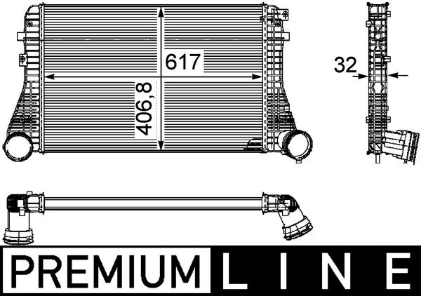CI161000P, Chladič turba, Chladič turbodmychadla, MAHLE, 1K0145805E, 3C0145805F, 3C0145805R, 0710.3028, 30226, 351319202250, 58004227, 830M06, 96610, VW4227, 30454, 351319202252, 830M06A, VWA4227