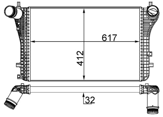 CI207000S, Ladeluftkühler, MAHLE, 1K0145803AF, 1K0145803AS, 1K0145803BM, 1K0145803CA, 1K0145803CC, 1K0145803CG, 5C0145803A, 5C0145803E, 30316, 818674, 96568, VNA4306
