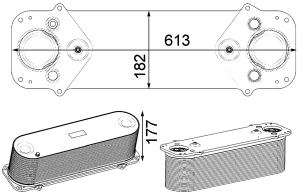 CI231000P, Chladič turba, Chladič turbodmychadla, MAHLE, 51.09500-5022, 51.09500-7147, 51.09500-7151, 51.09500-7160, 51.09500-7168, 51.09500-7196, 51095005018, 51095005019, 3.16507, 467007N, 961550