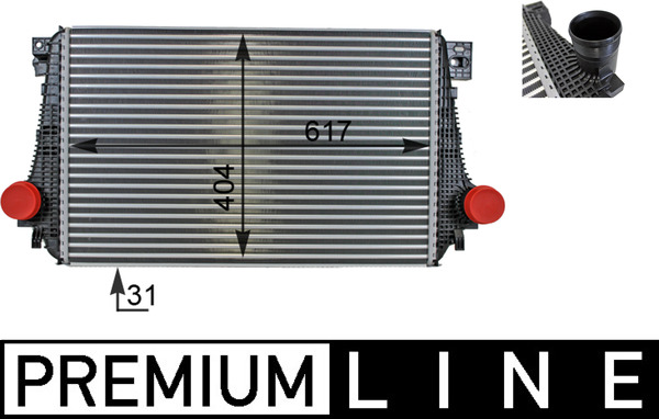 CI27000P, Chladič turba, Chladič turbodmychadla, MAHLE, 2H0145804, 2H0145804D, 309038, 58004368, 702085, 961601, VN4368, VP9VAH9L440AA
