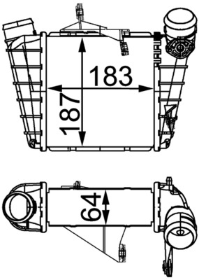 CI298000S, Chladič turba, Chladič turbodmychadla, MAHLE, 6Q0145804A, 6Q0145804G, 6Q0145805A, 30842, 351319203620, 58004213, 817556, 830M14, 96770, VN4213, 351319203623, 818829, 830M14A, VNA4213, 822943, M8300140, M830014A