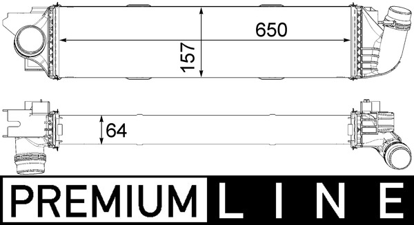 CI31000P, Chladič turba, Chladič turbodmychadla, MAHLE, 144960050R, 4422266, 93868349, 30968, 818299, 96149, RT4622