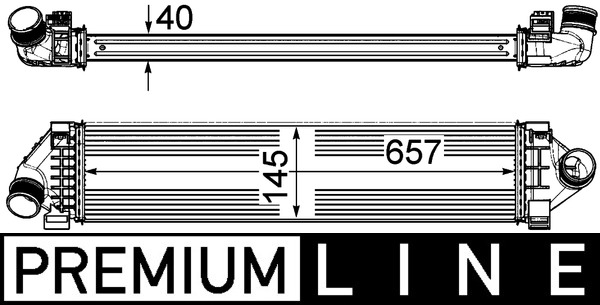 CI394000P, Chladič turba, Chladič turbodmychadla, MAHLE, 1423852, 30671324, 1429406, 31338471, 1594851, 1742060, 6G919L440FB, 6G919L440FC, 6G919L440FD, 6G919L440FE, 097001N, 18004480, 30515, 818239, 96560, FDA4480