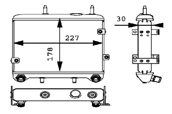 CLC20000P, Olejový chladič, motorový olej, Chladič oleje, MAHLE, 2105000100, A2105000100, 126300N, 30003533, 90598, MS3533