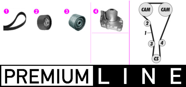 Water Pump & Timing Belt Kit - CPK131000P MAHLE - 16806-00Q0F, 30620725, 4408028